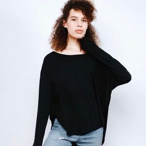 Free Label Black Long Sleeved Duggan Top